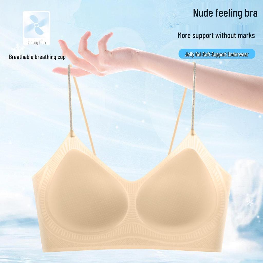 Cloud-Like Seamless Concealer Bra for Women — Slimming, Glittery, Fixed Cup Design, Beautiful Back, Thin and Supportive for Large Busts