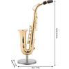 Maxmartt Miniature Alto Saxophone Replica with Stand and Case - Gold Plated Instrument Model Ornaments