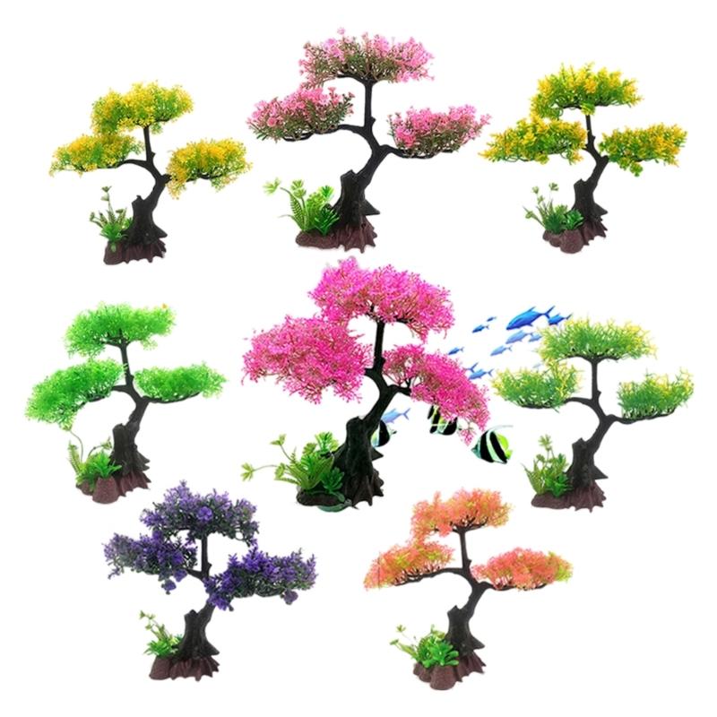 Artificial Plant Aquascaping Ornaments Colorful Fish Tanks Accessory for Freshwater Fish Habitat Enhancement