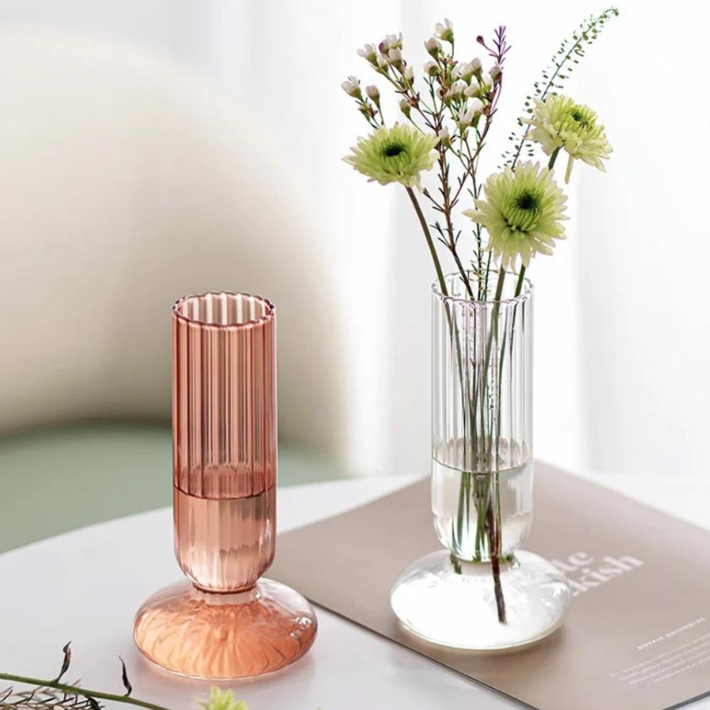 Nordic Creative Glass Vase Simple Transparent Vase Water Nourishing Flower Arrangement Living Room Decoration Modern Home Decor
