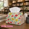 1pc, 2d Flat Printing, Tissue Box Floral Pattern Printed Tissue Box, Suitable for Home Gatherings, Car Decorationr, Decorative Tissue Storage Containe