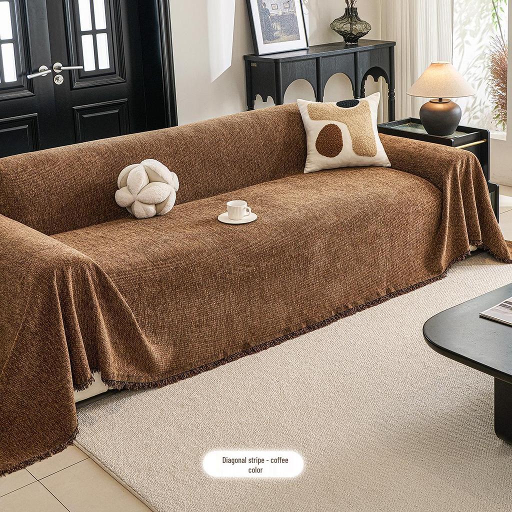 Cross-Border All-Season Chenille Sofa Cover Towel - Universal Fit Cushion Full Cover