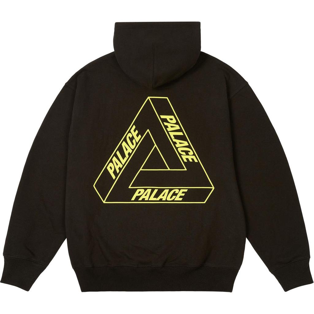 Palace Glow Tri-Ferg Hood Black Unisex Tops P27CS174