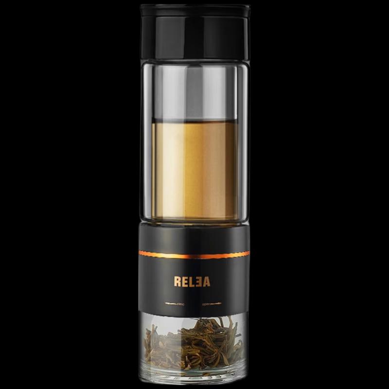 RELEA Portable High Borosilicate Glass Tea Cup