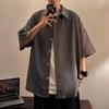 Men's Short Sleeve Loose Casual Shirt - Summer Thin Style, Hong Kong Trend, Drop Shoulder Design
