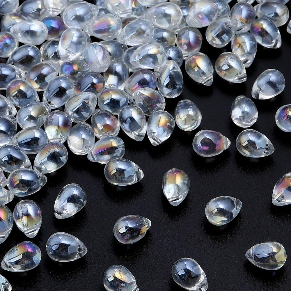 50pcs Water Drop Shape Crystal Beads 9.5x14mm Glass Loose Beads For Jewelry Making DIY Bracelets Necklace Earrings Accessories