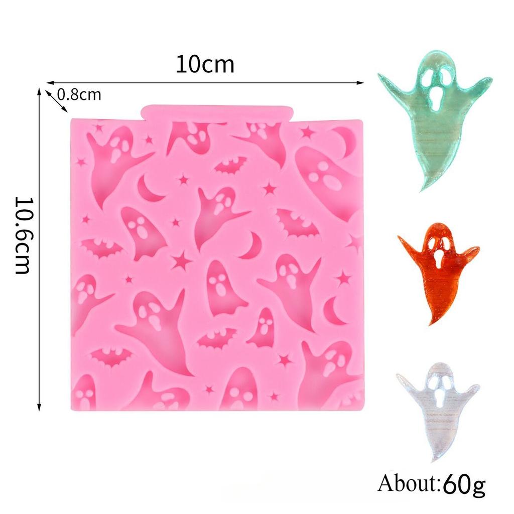 Halloween Silicone Molds Non-stick Ghost Pumpkin Bat Skull Witch Hat for DIY Fondant Pudding Cupcake Chocolate Candy Baking Mold