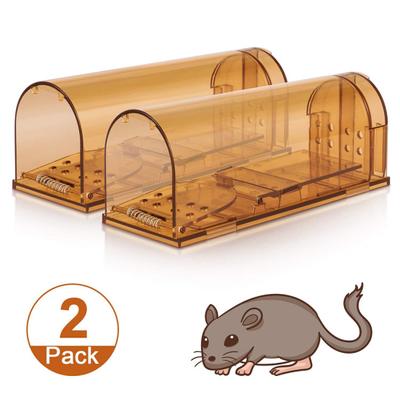 2Pcs Transparent Reusable Mouse Trap Rodent Mice Live Catcher Small Animals Cage