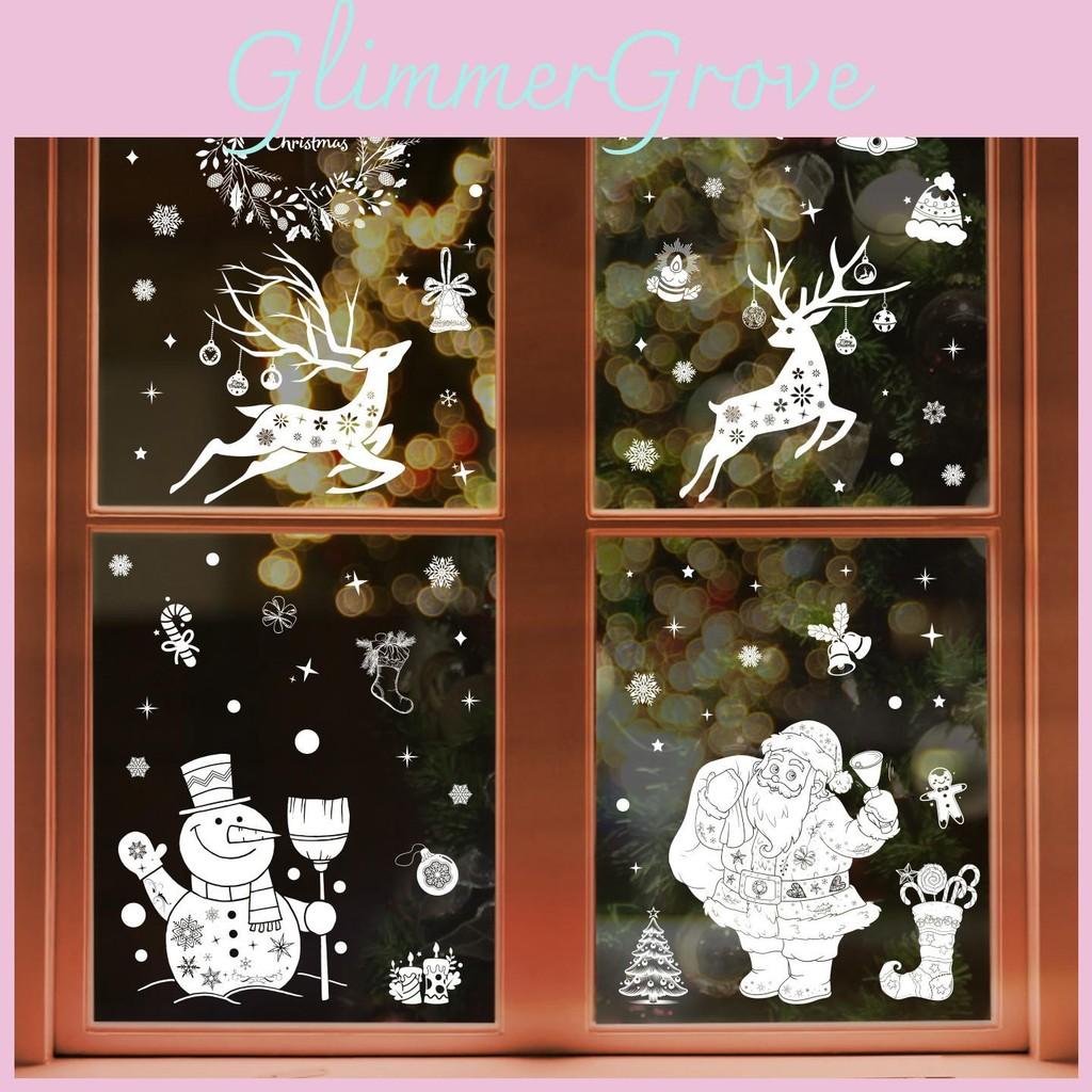 Fenster-Vinyl-Weihnachtsaufkleber Schneeflocke Rentier Deko für die festliche Jahreszeit