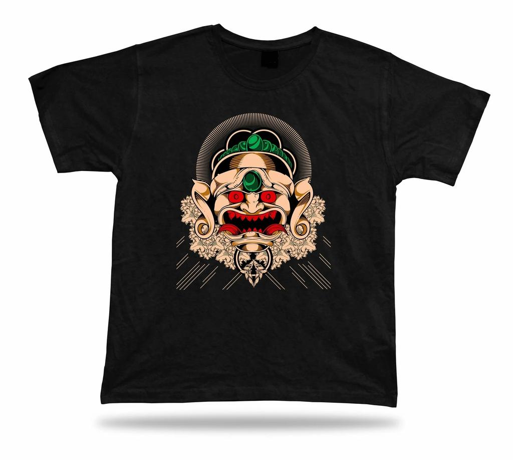 Tshirt Tee Shirt Birthday Gift Idea Evil Mask Oni Demon Fangs Oriental Emblam