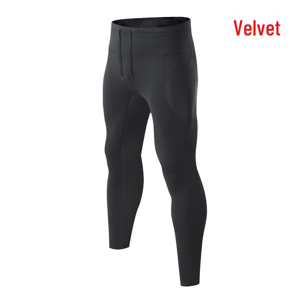 Men's and Women's Fleece-Lined Quick-Dry High-Waisted Compression Fitness Tights for Outdoor Fitness, Marathon, Training, and Racing.