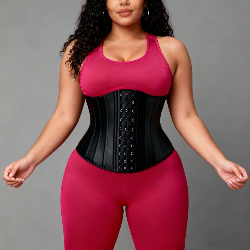 Women 25 Bones Sweat Waist Trainer Tummy Control Latex Body Shaper Waist Cincher