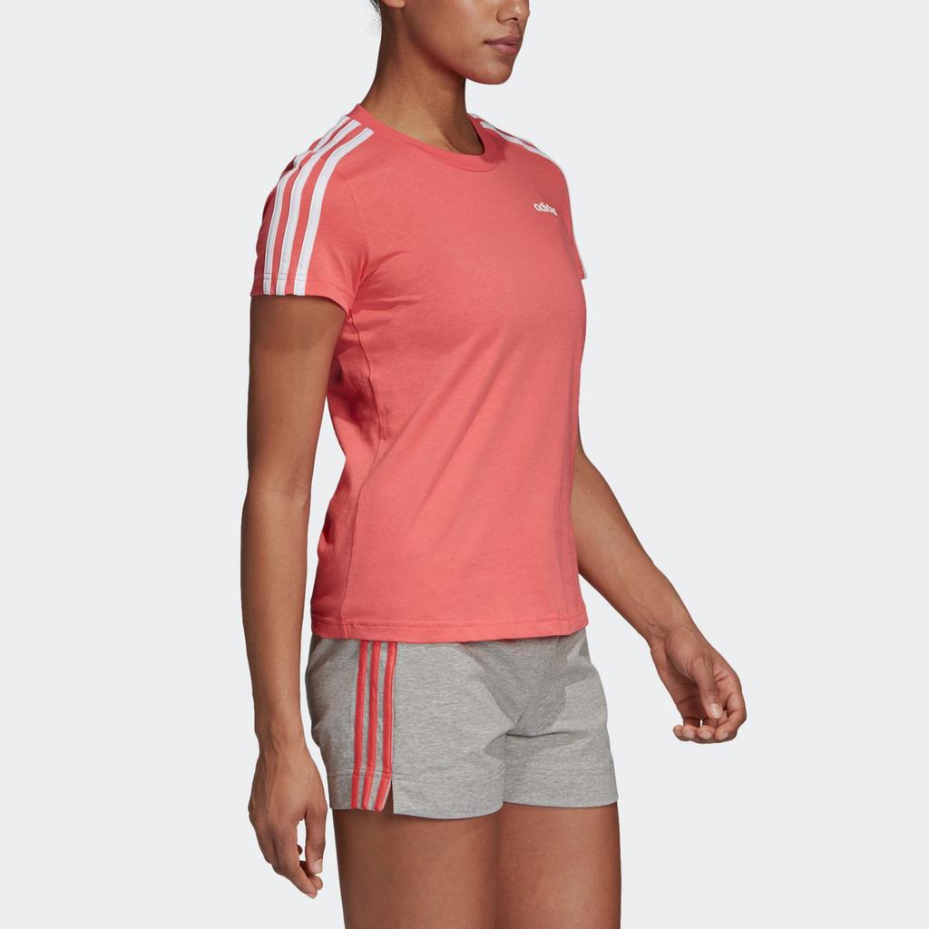 adidas T Shirts Women's Pink Crew Neck Moderate Straight Fit DU0634