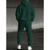 Men's Casual 2 Piece Set with Printed Alphanumeric Pattern Drawstring Pocket Hoodie and Drawstring Outdoor Casual Sports Pants Set