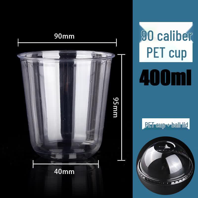 Disposable Transparent U-Shape Plastic Cups with Dome Lids