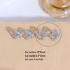 Gold-Plated Diamond Knot Stud Earrings: Elegant Chinese Style Accessories for Women
