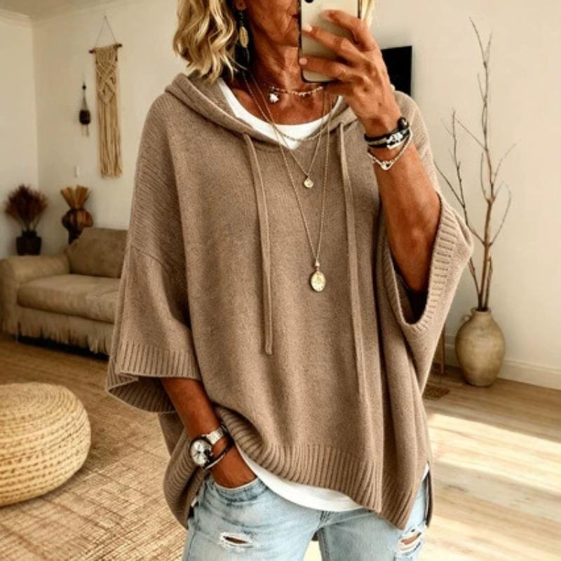 New Knit Hoodie with Drawstring