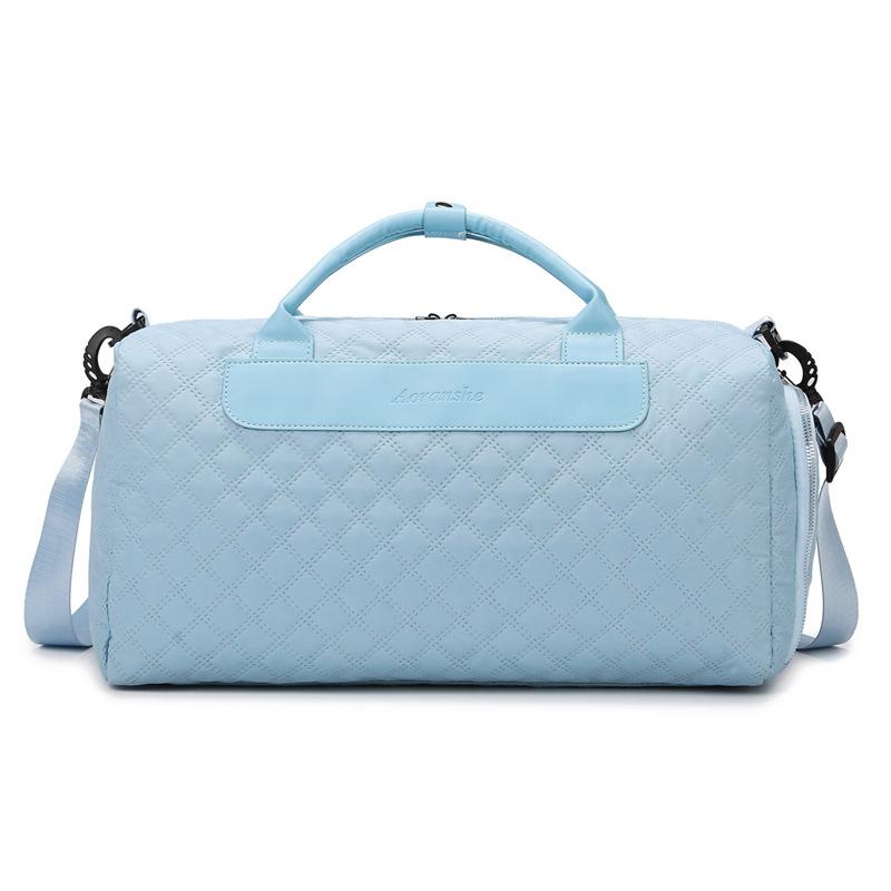 Rhombus fitness bag women's Oxford cloth yoga business trip travel handbag texture foreign style short-distance travel bag men
