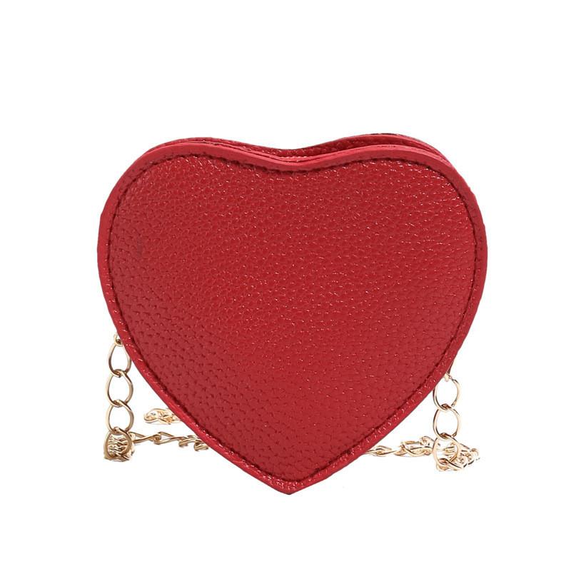 Pu Mini Heartshaped Shoulder Bag With Zipper Closure For Daily Use