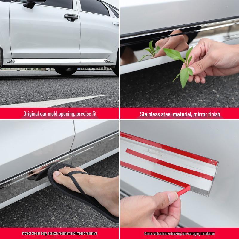 Tira de Acabamento de Porta de Aço Inoxidável Brilhante para Modificação da Carroceria do Carro K5 2020