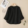 ZANZEA Blusa Casual da Donna Girocollo Regolabile Ampia Manica Lunga