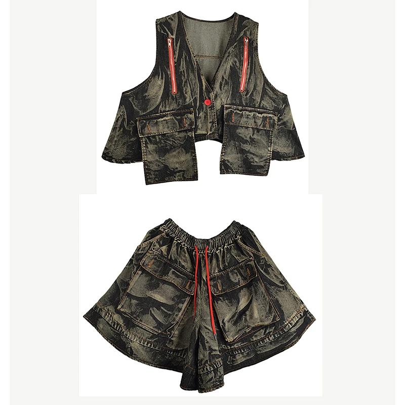 XITAO Street Trendy Women Denim Two Piece Sets GJ1233