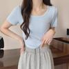 Women's Slim Fit Curved Hem Short-Sleeve Summer T-Shirt 2024