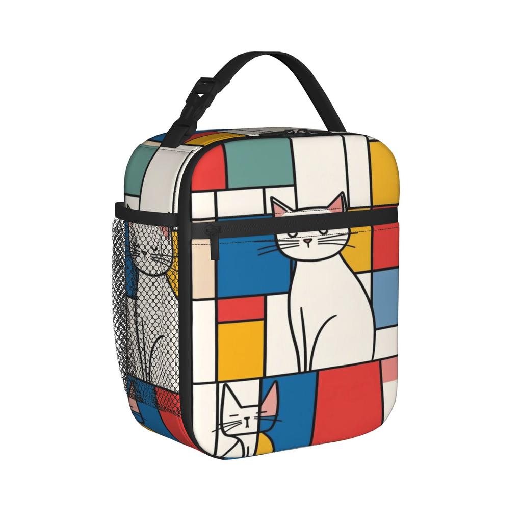 Piet Mondrian De Stijl Insulated Lunch Bag for Men Women Food Bag Portable Cooler Thermal Bento Box For Picnic