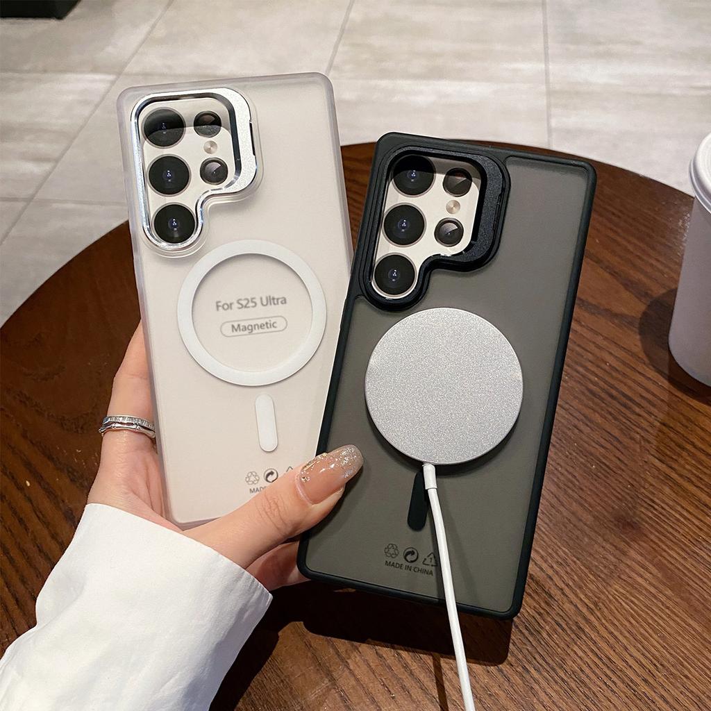 Hardware Lens Holder Magnetic Phone Case Anti Drop for Apple 15promax All Inclusive Magnetic New Metal Holder Case