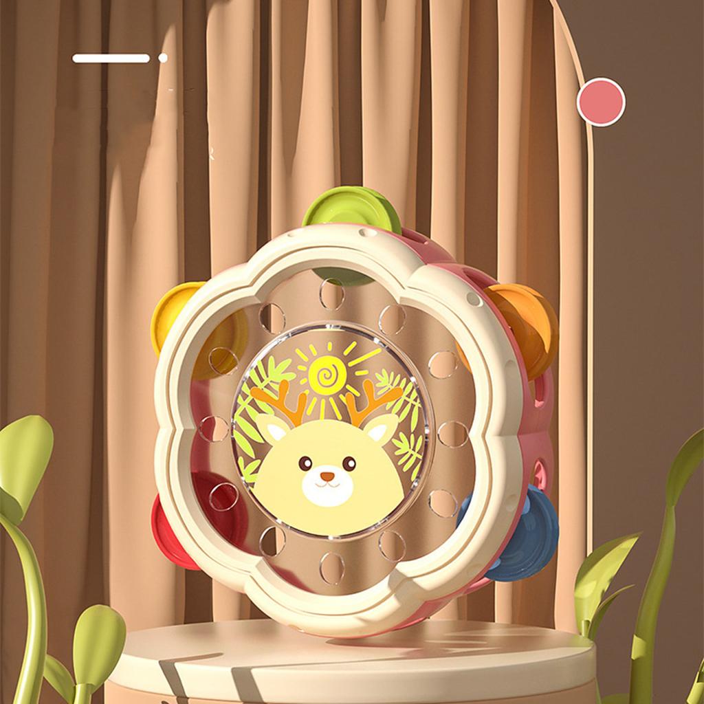 Cartoon Musical Hand Drum Rattle Children Toy For Early Childhood Development Safe Fine Motor Skill Percussion Toy