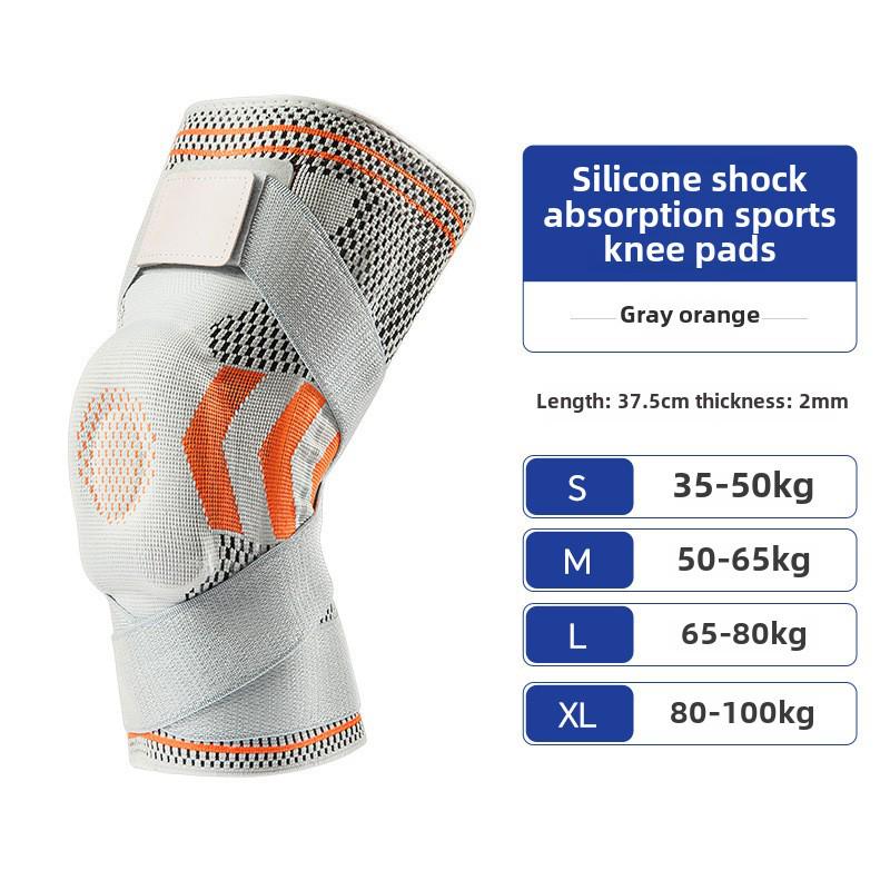 Prodyšné silikonové chrániče kolen pro ochranu menisku, design s dvojitým popruhem pro basketbal a cyklistiku