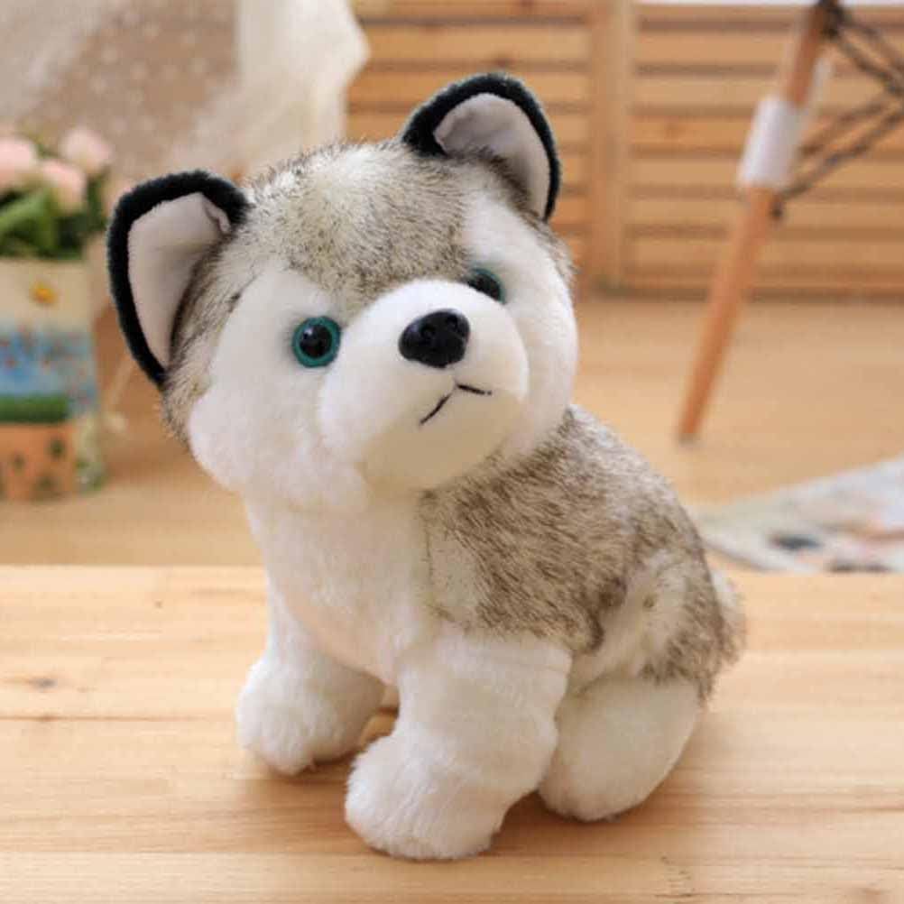 Toyvian Husky Dog Plush Toy Cute Wool Doll Plush Toy Bedroom Partner and Decoration for Kids and Adults