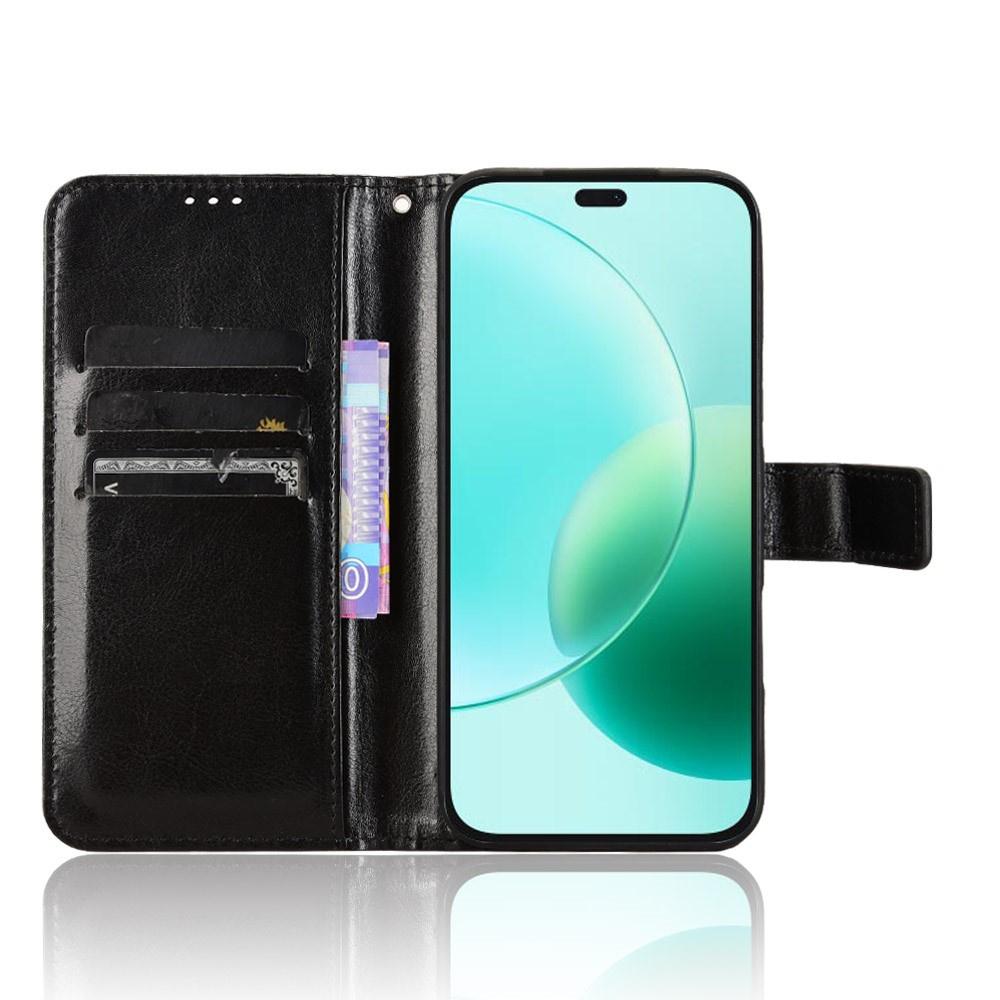 Honor 400 Lite Flip Case, Crazy Horse Wallet, Black