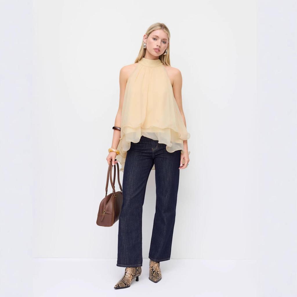 Women's Stylish Irregular Loose-Fit Top - Flattering, Lightly Mature Design