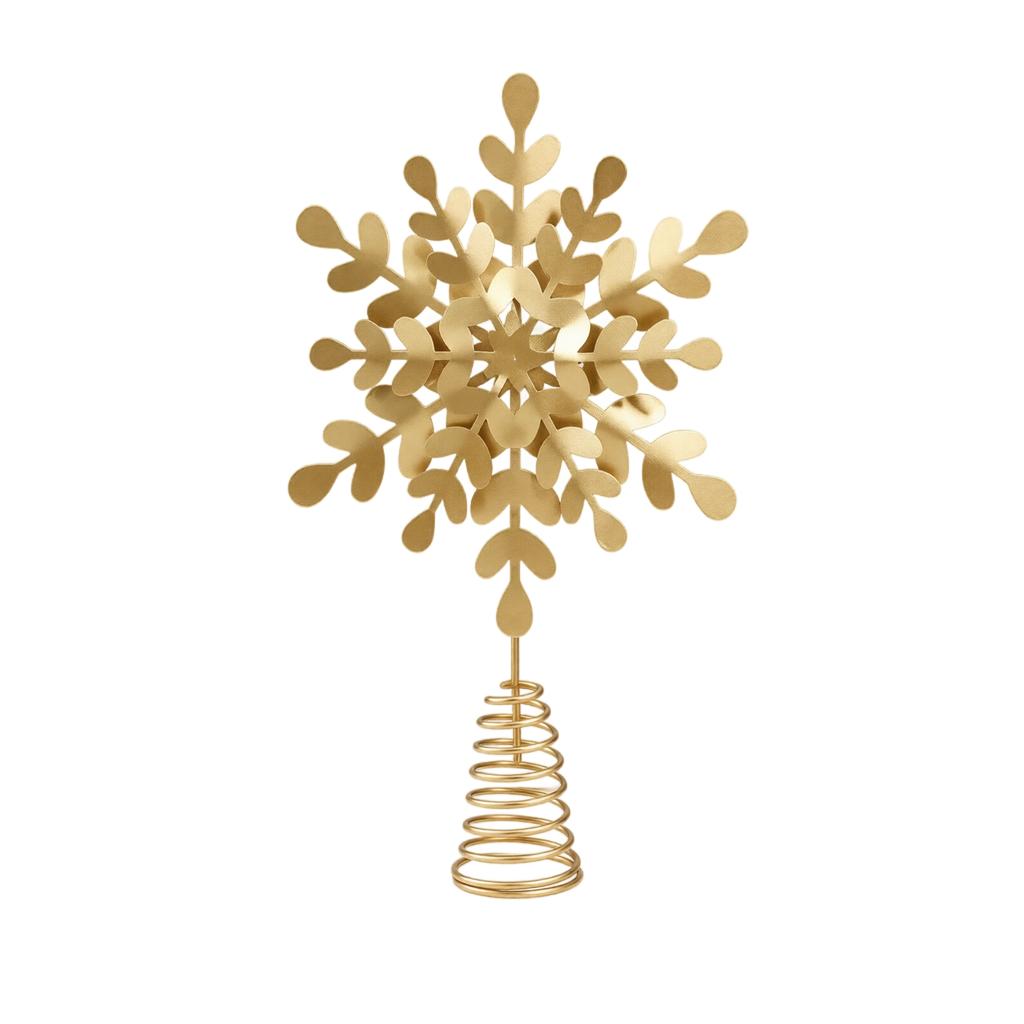 Christmas Tree Topper with, Star and Snowflake Design, Holiday Decoration