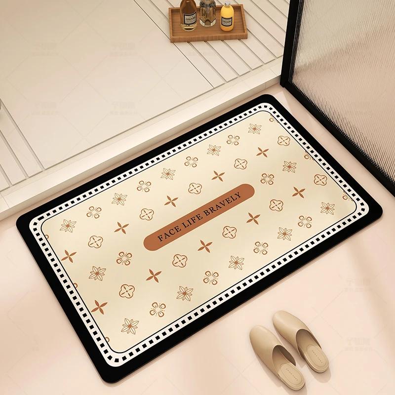 

Bathroom water absorption, light luxury, high sensory, diatomaceous earth anti slip foot pad, bathroom door quick drying 40X60cm 15.7X23.6in