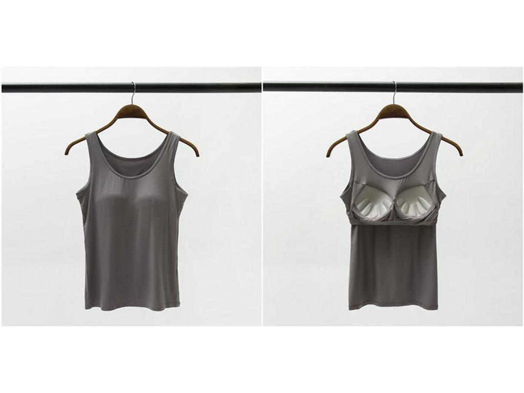 Modal Padded Wireless Camisole Vest with Integrated Bra for Women