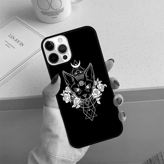 Funda para teléfono con diseño de bruja y gato, colorida y adorable, para iPhone 17 Air 13 12 14 15 16 y Apple 14 15 16 Pro Max Plus.