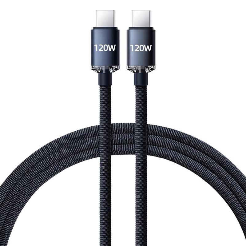 Jingyao 120W Dual Type-C Fast Charging Cable for Huawei and Apple 15/16 Laptops - PD Compatible