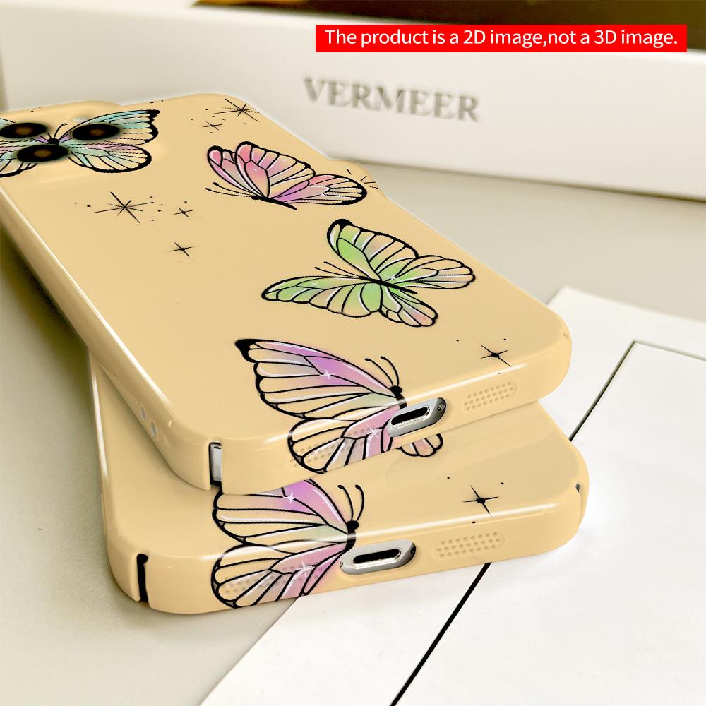 Pastel Butterflies & Stars Phone Case All inclusive film hard phone case, compatible with iPhone 18 Pro Max 17 16 15 14 13 12 11