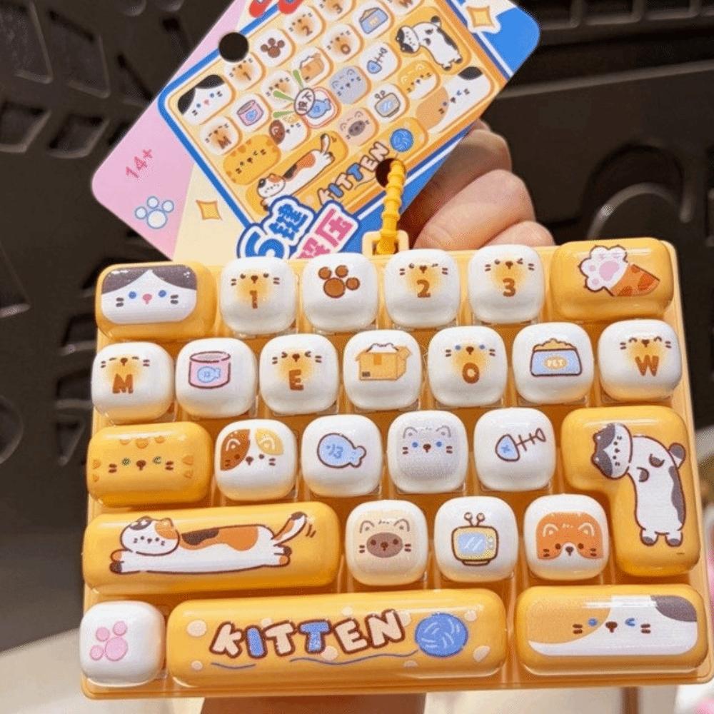 Cute Stress Relief Keyring Cartoon Animal Fidget Bag Pendant Travel