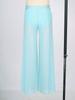 Kids Dance Competition Wear Rhinestone Waist Side Split Wide Leg Mesh Pants with Built-in Briefs for Lyrical Skating Show