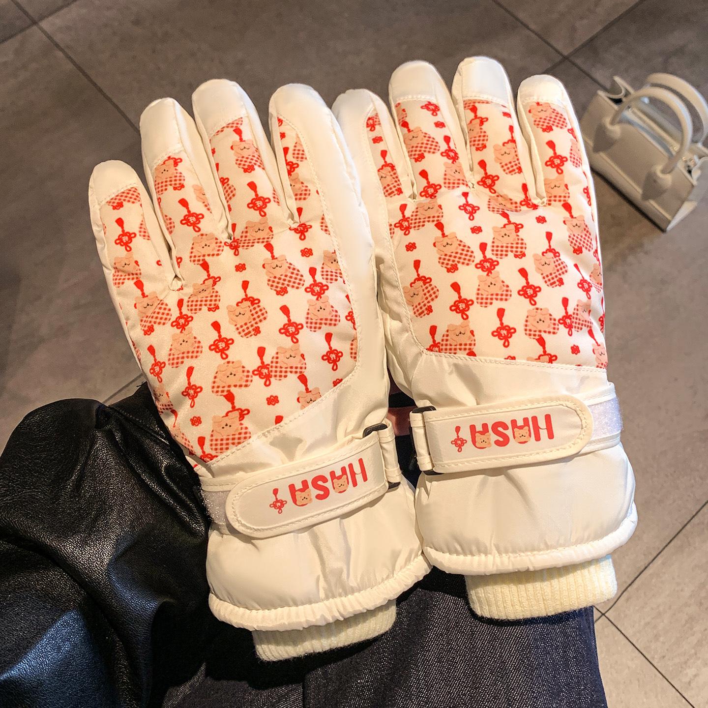 

Red New Year s Ski Women s Fleece Thickened Play Snow Cotton Cold Ride