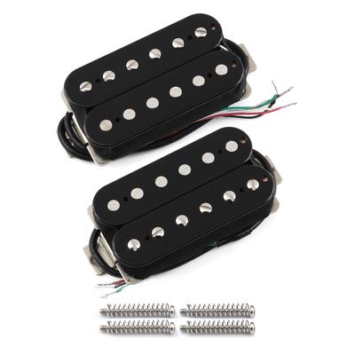 FLEOR High Output Alnico 5 Guitar Double Coil Humbucker Neck and Bridge Black Pickups, Pickups, Set,