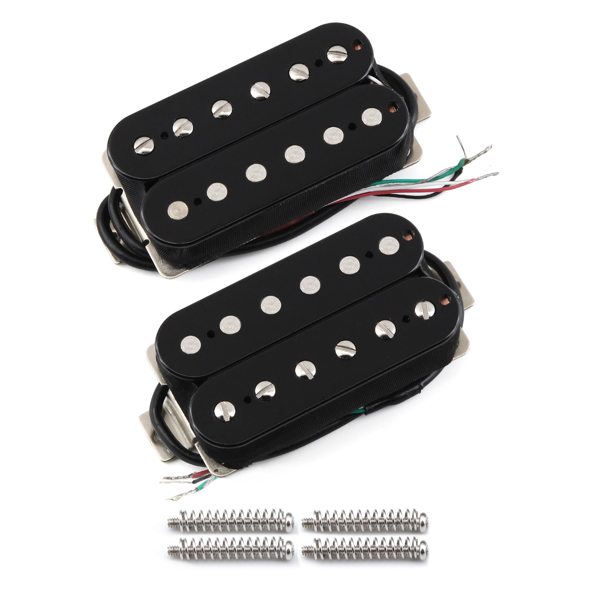 

FLEOR High Output Alnico 5 Guitar Pickups, Double Coil Humbucker Pickups, Neck and Bridge Set, Black