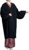 Japanese style coat with loofah dolman wool size for women [KYOETSU] collar, sleeves, blend, 6, (M, black)