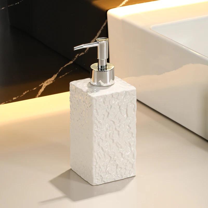 Water Ripple Ceramic Emulsion Bottle Hand Sanitizer Shower Gel Lotion Press Bottle Bathroom Soap Bottle Bathroom Soap Dispenser