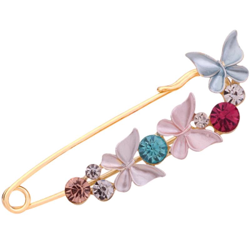 1PCS Large Pin Bohemian Style Shiny Brooch Coat Anti-exposure Silk Scarf Buckle Shawl Buckle Pin Versatile Corsage