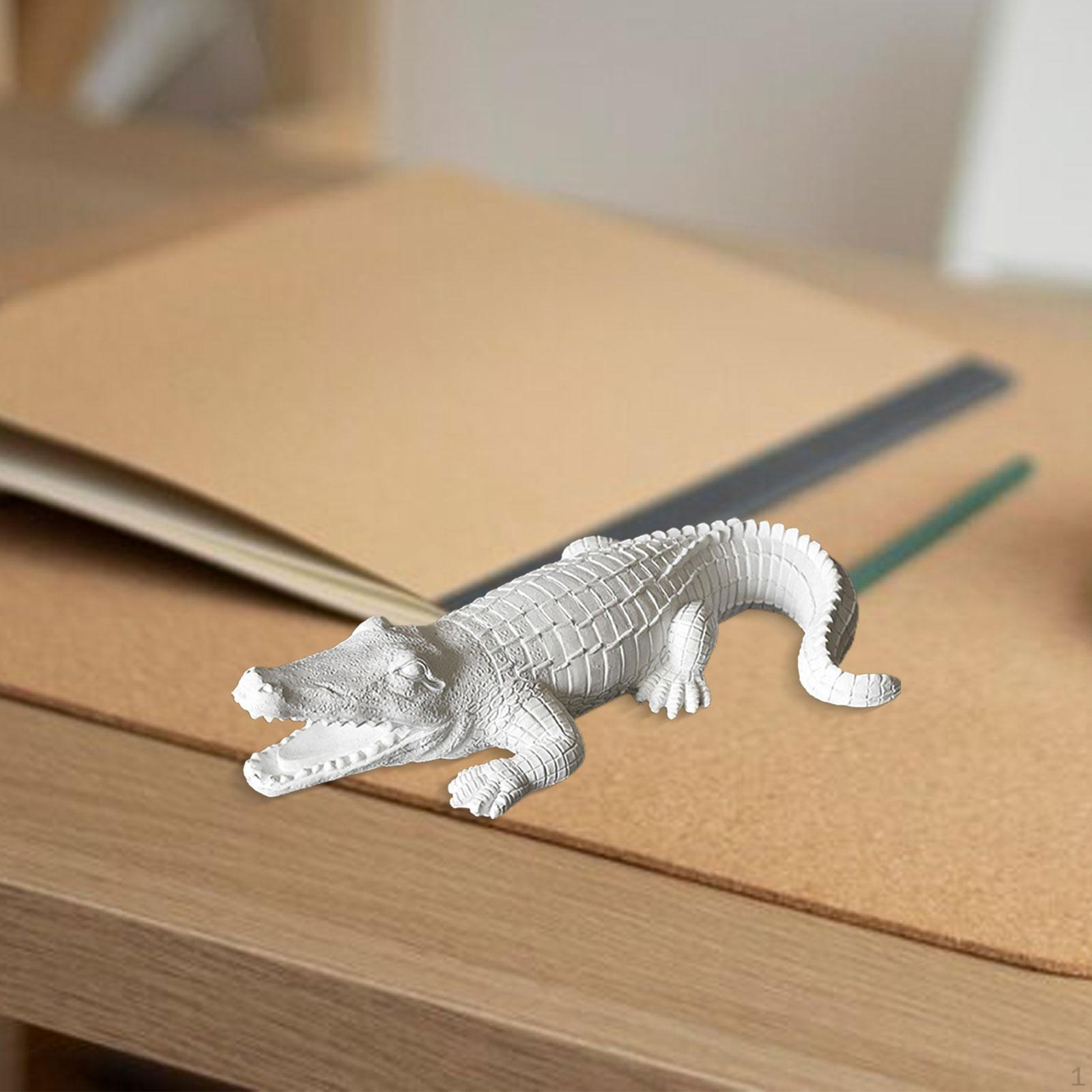 

Фигурка аллигатора, скульптура из смолы ручной работы для домашнего декора белый