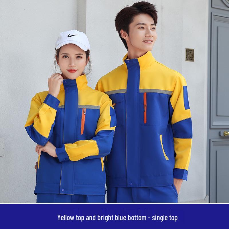 Men's Dirt-Resistant Reflective Workwear Set - Long Sleeve, Wear-Resistant for Autumn/Winter.